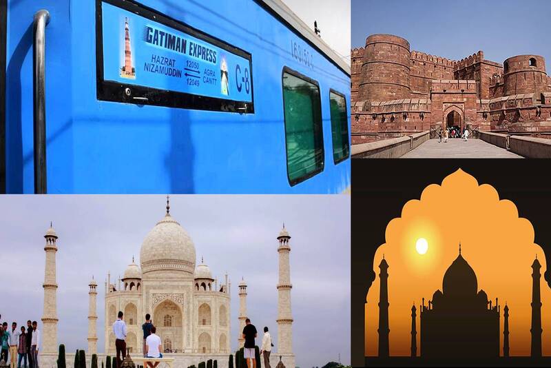 El mismo día Taj Mahal Tour en tren más rápido (Gatiman Express)